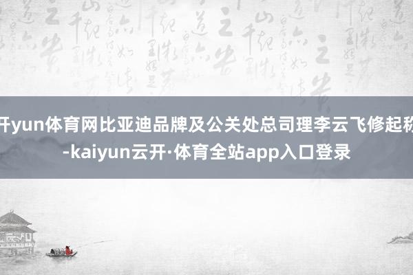 开yun体育网比亚迪品牌及公关处总司理李云飞修起称-kaiyun云开·体育全站app入口登录