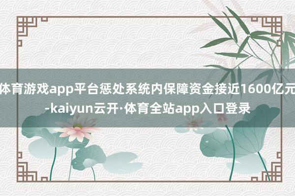 体育游戏app平台惩处系统内保障资金接近1600亿元-kaiyun云开·体育全站app入口登录
