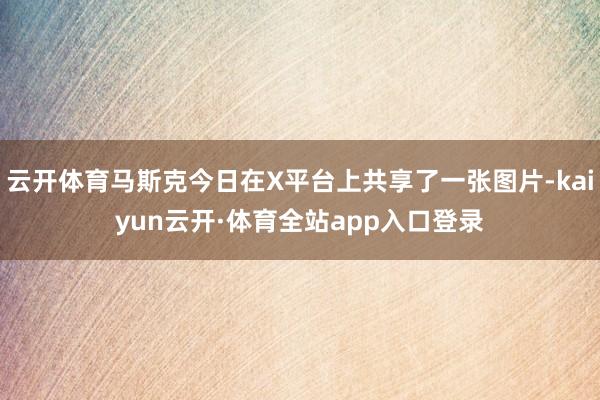 云开体育马斯克今日在X平台上共享了一张图片-kaiyun云开·体育全站app入口登录