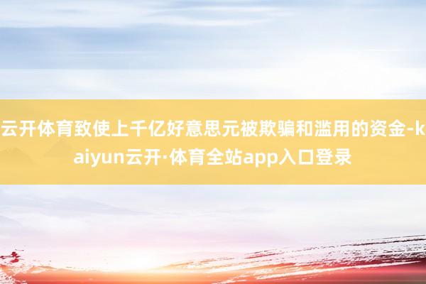 云开体育致使上千亿好意思元被欺骗和滥用的资金-kaiyun云开·体育全站app入口登录