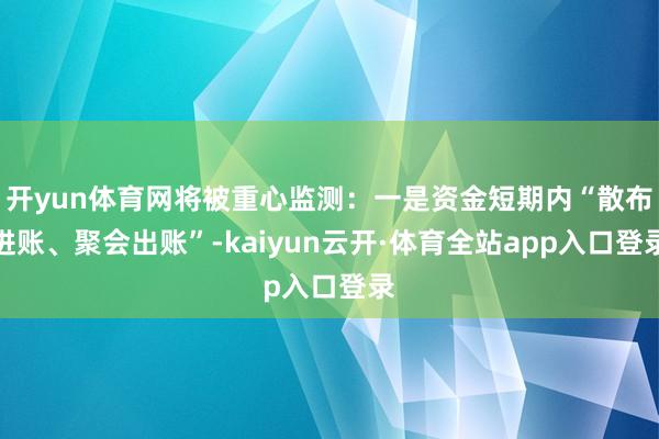 开yun体育网将被重心监测：一是资金短期内“散布进账、聚会出账”-kaiyun云开·体育全站app入口登录