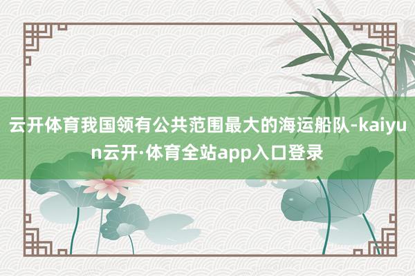 云开体育我国领有公共范围最大的海运船队-kaiyun云开·体育全站app入口登录
