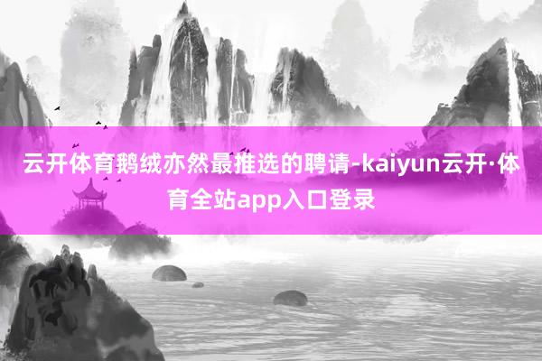 云开体育鹅绒亦然最推选的聘请-kaiyun云开·体育全站app入口登录