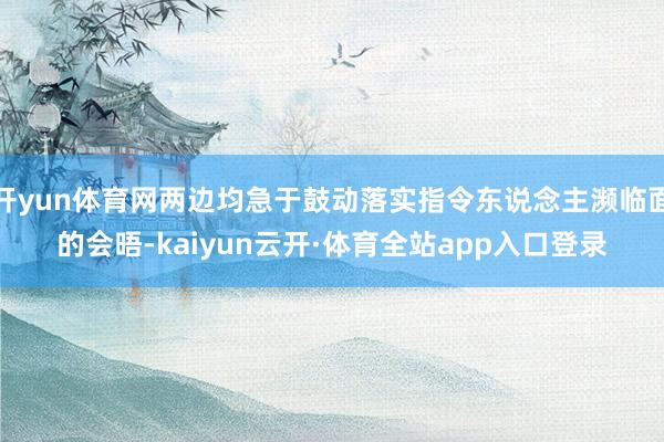 开yun体育网两边均急于鼓动落实指令东说念主濒临面的会晤-kaiyun云开·体育全站app入口登录