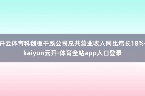 开云体育科创板干系公司总共营业收入同比增长18%-kaiyun云开·体育全站app入口登录